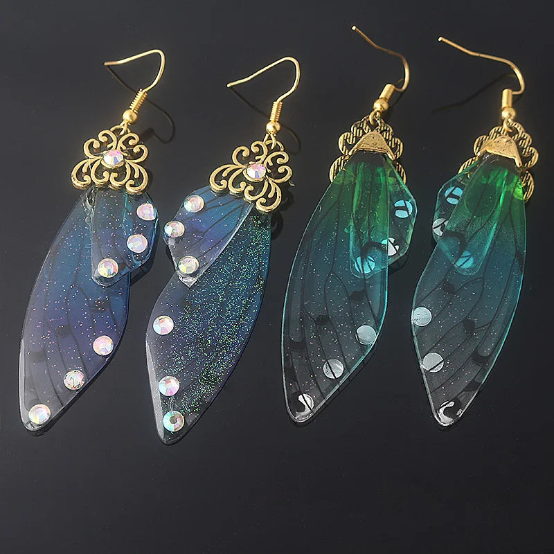 Colorful Butterfly Wing Earrings Unique Fairy Wing Drop Earrings Fashion Insect Jewelry For Women Girls Jewelry Gifts