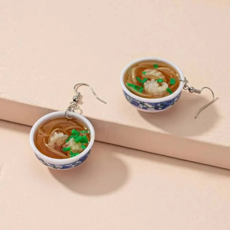 Ramen bowl earrings