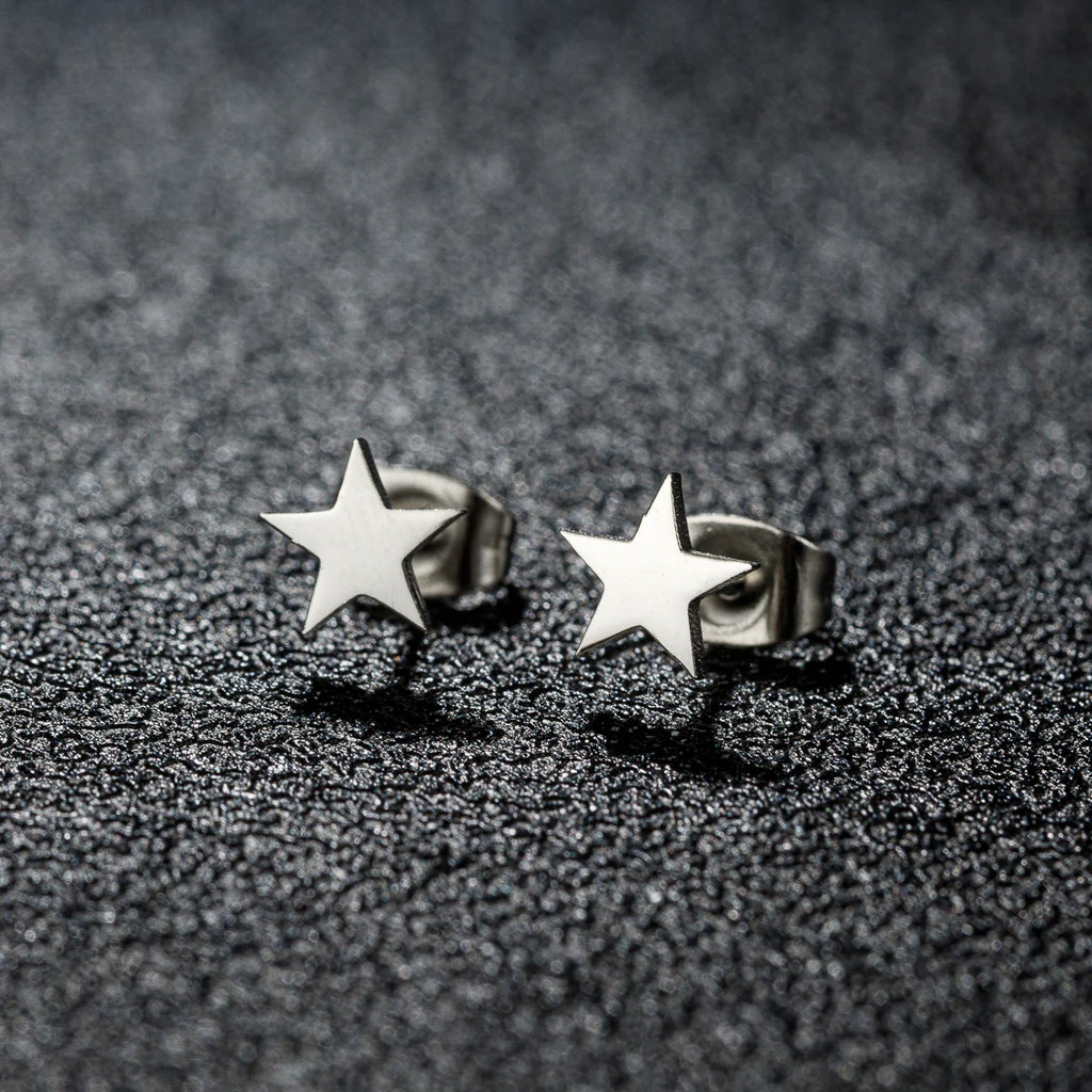 1 Pair New Stainless Steel Star Earrings Tiny Star Stud Earrings For Women Everyday Teen Mothers'day Celestial Birthday Gift J