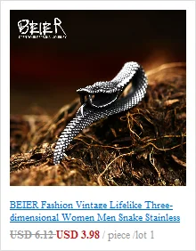 BEIER Stainless steel Cool Unique Black Stone Ring Titanium Steel Retro Old Totem Jewelry For Man Factory Price Sale BR8-334