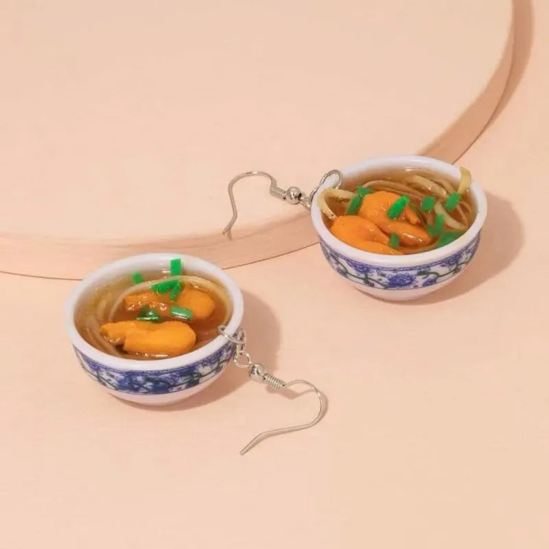 Ramen bowl earrings